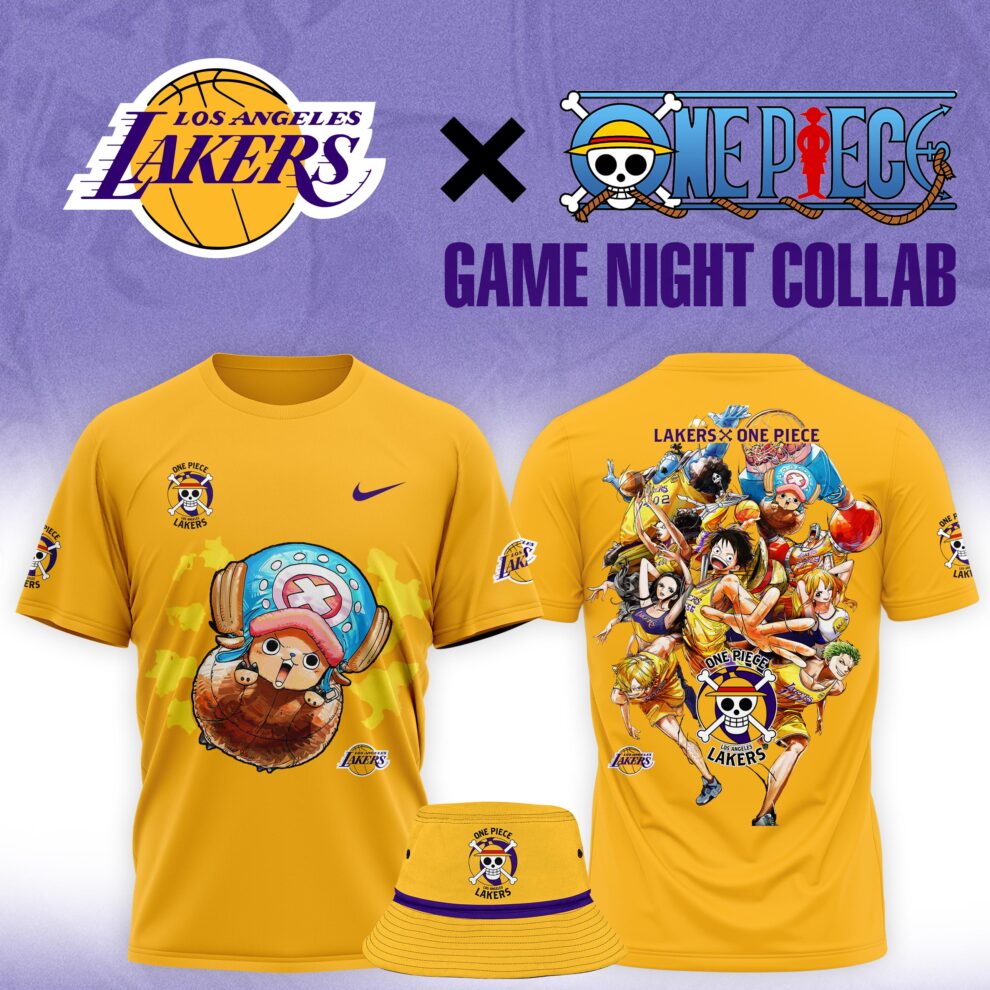 Buildercar - Chopper One Piece feat NBA Lakers Golden T-Shirt Hoodie Suit