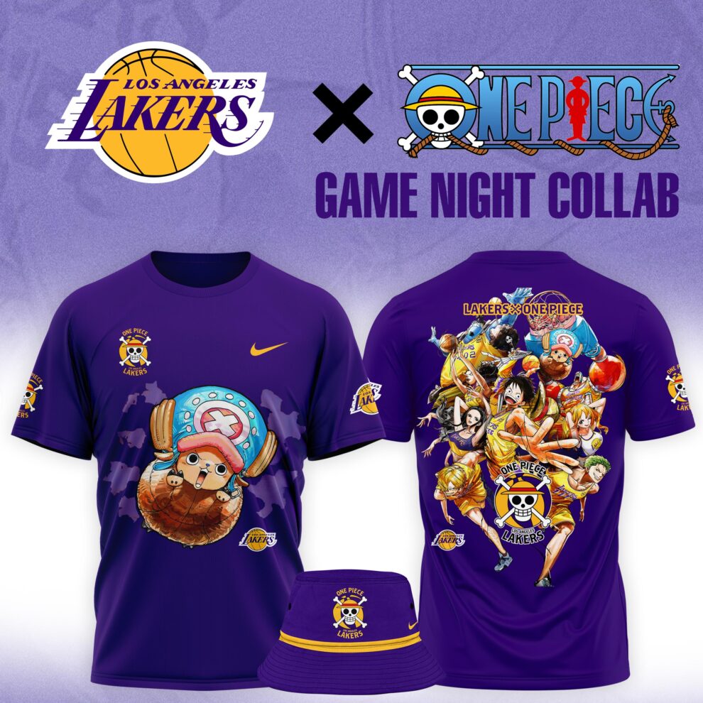 Buildercar - Chopper One Piece feat NBA Lakers Purple T-Shirt Hoodie Suit