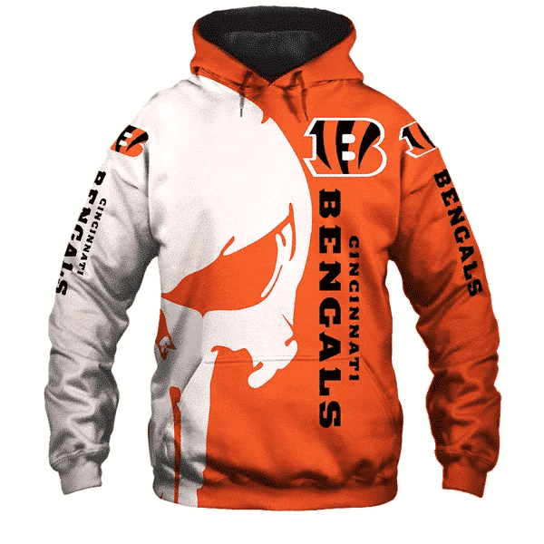 Buildercar - Cincinnati Bengals Punisher NFL Unisex 3D Hoodie