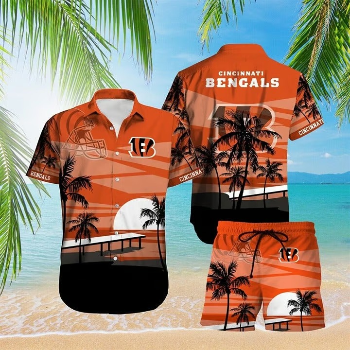 Buildercar - Cincinnati Bengals Tropical Sunset Hawaiian Shirt