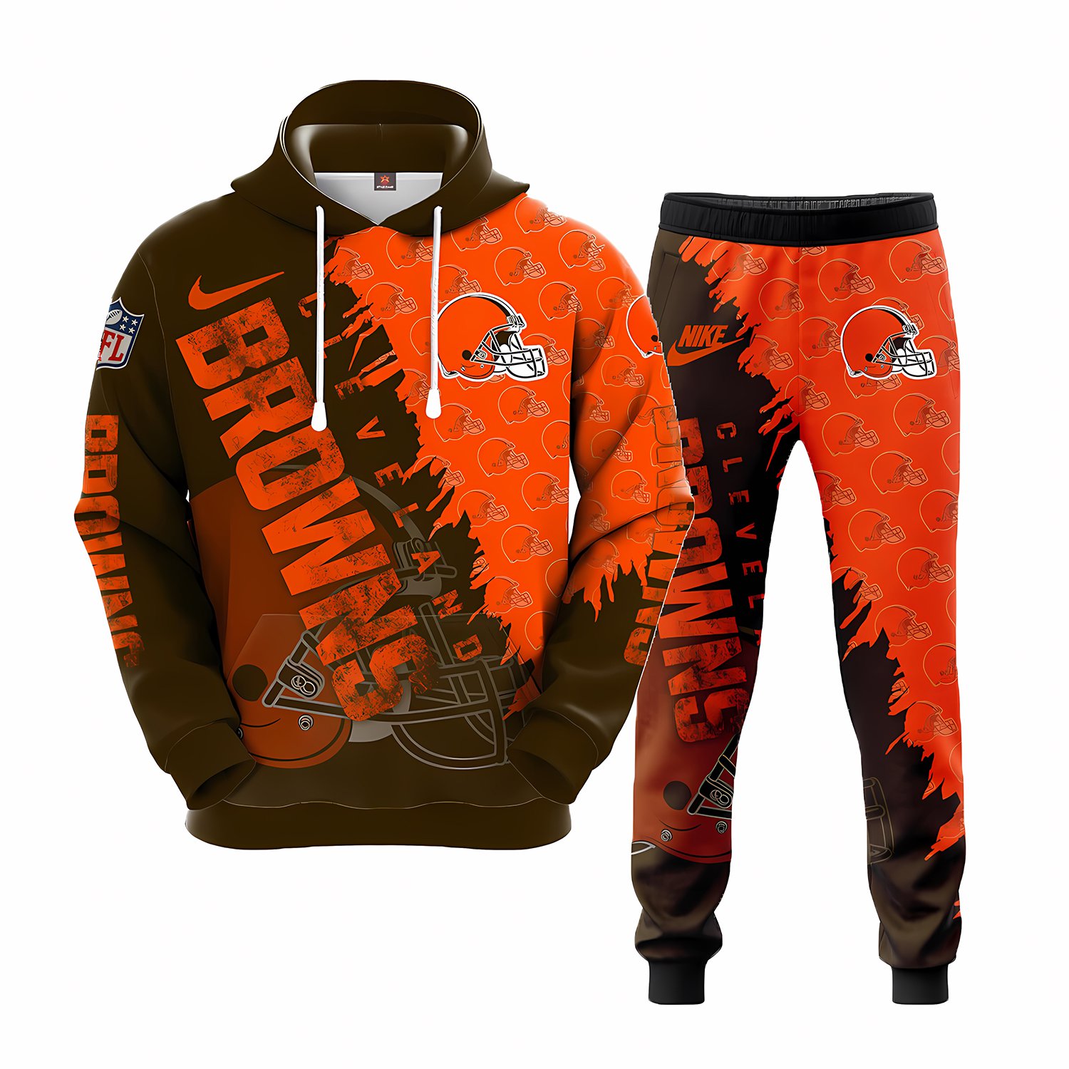 Buildercar - Cleveland Browns NFL Team Sport Hoodie Tracksuit