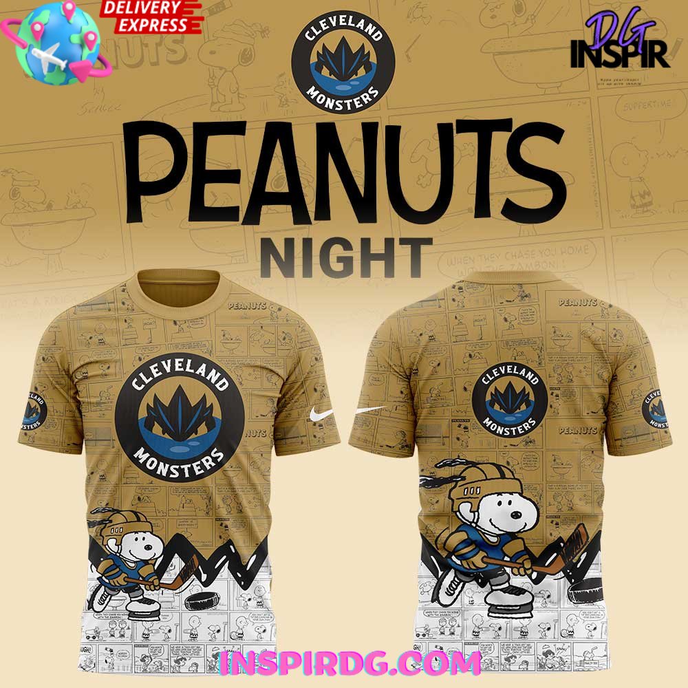 Buildercar - Cleveland Monsters 75th Anniversary of Peanuts Special NHL T-shirt