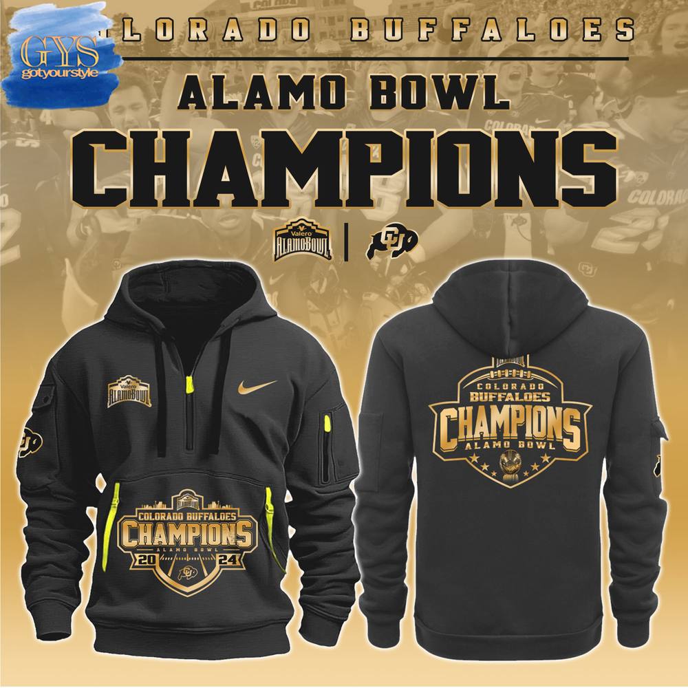 Buildercar - Colorado Buffaloes Football Alamo Bowl Champions Quarter Zip Hoodie