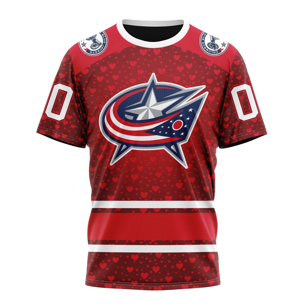Buildercar - Columbus Blue Jackets Special Gift For Valentines Day 01 Personalized Name And Number T-Shirt