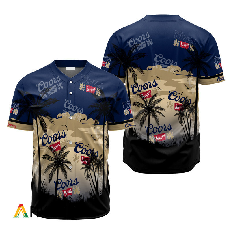 Buildercar - Coors Banquet Coconut Trees Baseball Jersey