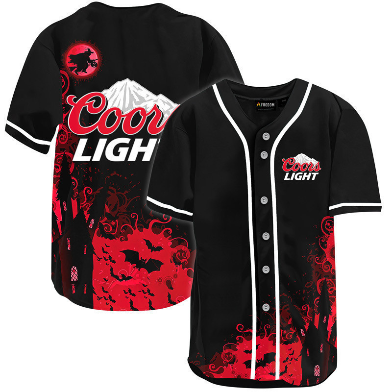Buildercar - Coors Light Black Halloween Witch Baseball Jersey