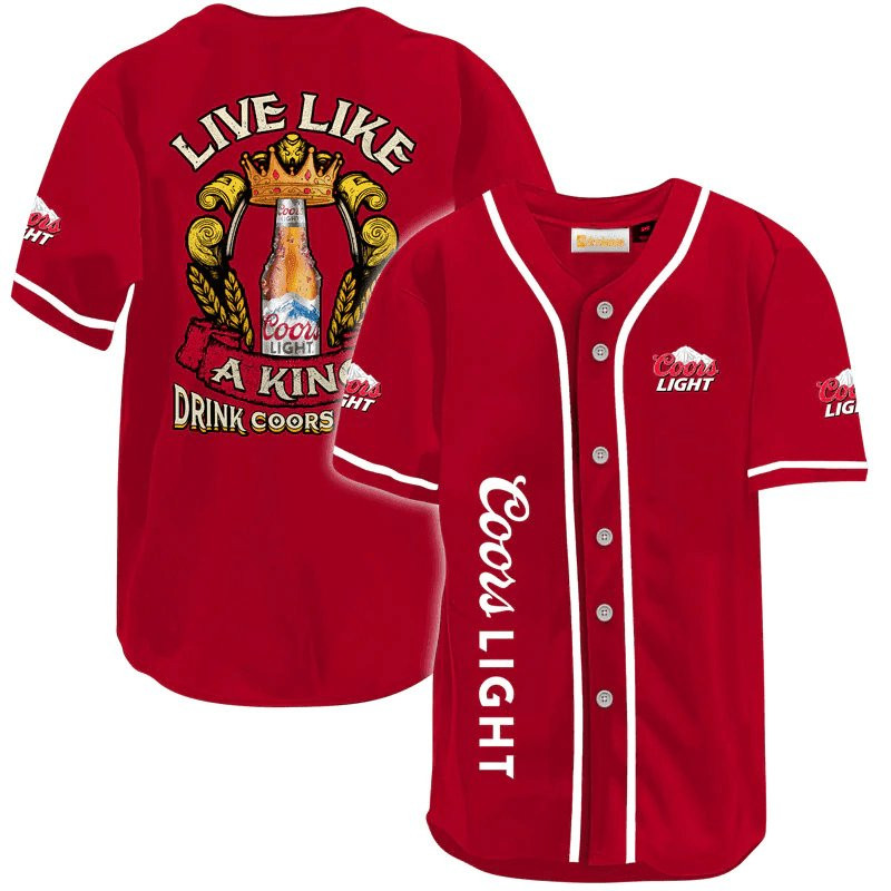 Buildercar - Coors Light Live Like A King Baseball Jersey
