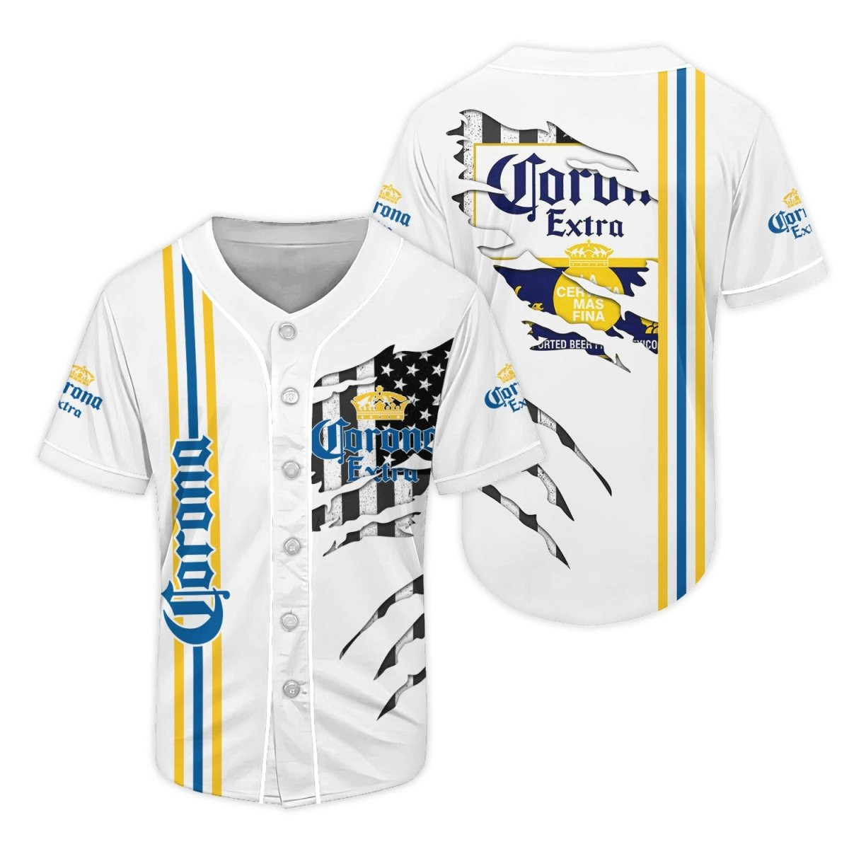 Buildercar - Corona Extra Claw Scratches Baseball Jersey