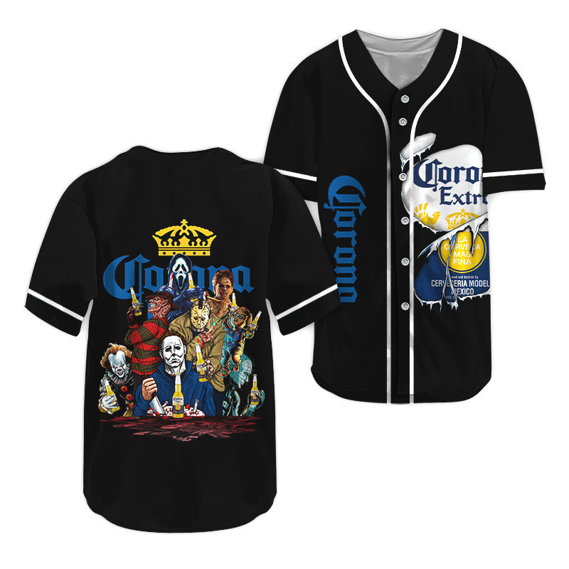 Buildercar - Corona Extra Horror Halloween Characters Baseball Jersey