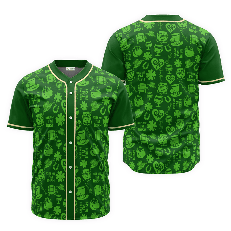 Buildercar - Crown Royal St. Patrick's Day Doodle Pattern Baseball Jersey