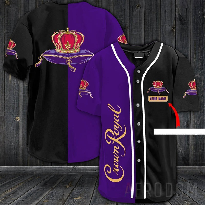 Buildercar - Custom Name Multicolor Crown Royal Baseball Jersey