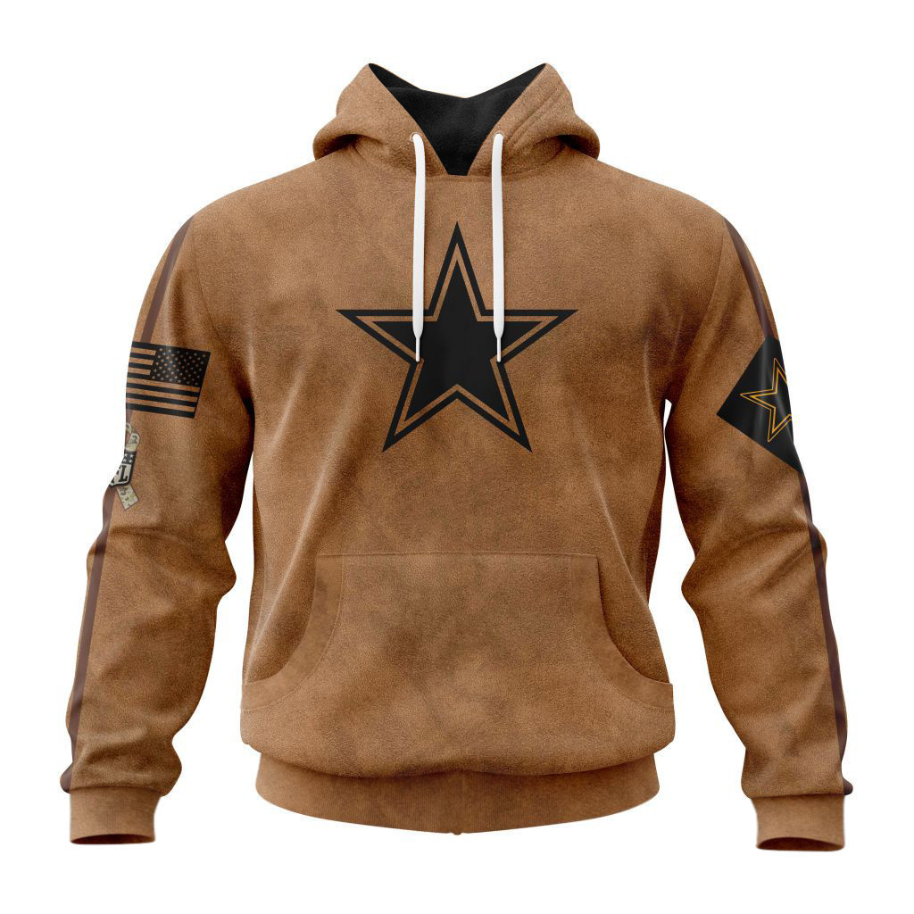 Buildercar - Dallas Cowboys Basic Brown NFL 3D Hoodie