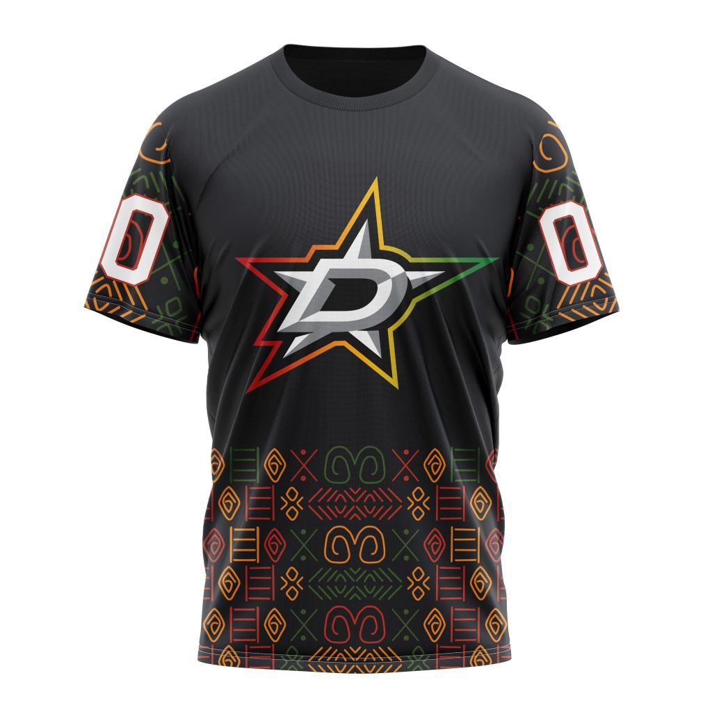 Buildercar - Dallas Stars For Black History Month 01 Personalized Name And Number T-Shirt