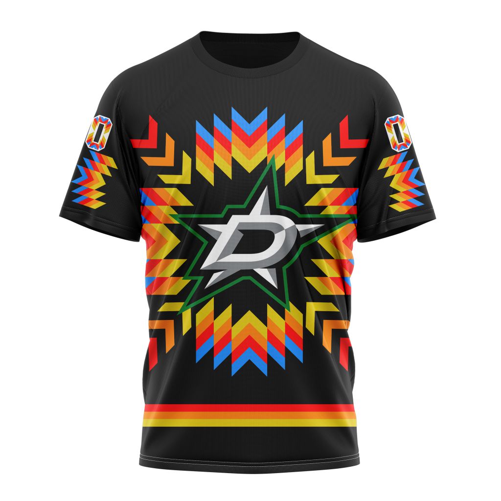 Buildercar - Dallas Stars Special Design With Native Pattern Style 306 NHL T-shirt