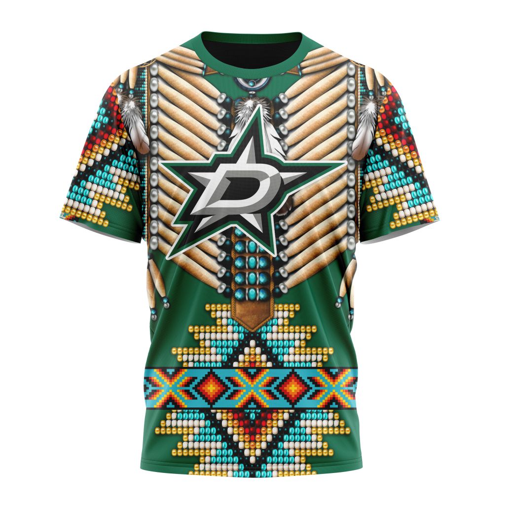 Buildercar - Dallas Stars Special Native Costume Design 02 Personalized Name And Number T-Shirt