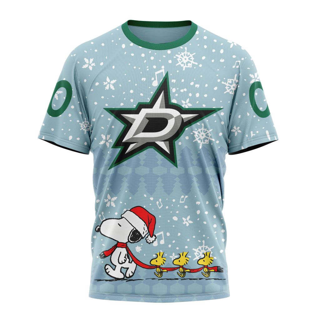 Buildercar - Dallas Stars Special Peanuts Christmas Design Style 402 NHL T-shirt