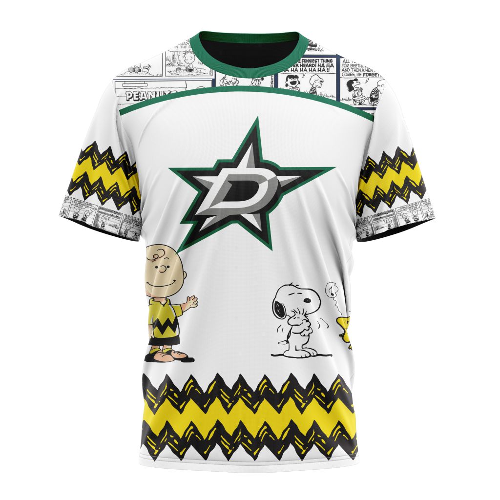 Buildercar - Dallas Stars Special Peanuts Design Style 302 NHL T-shirt