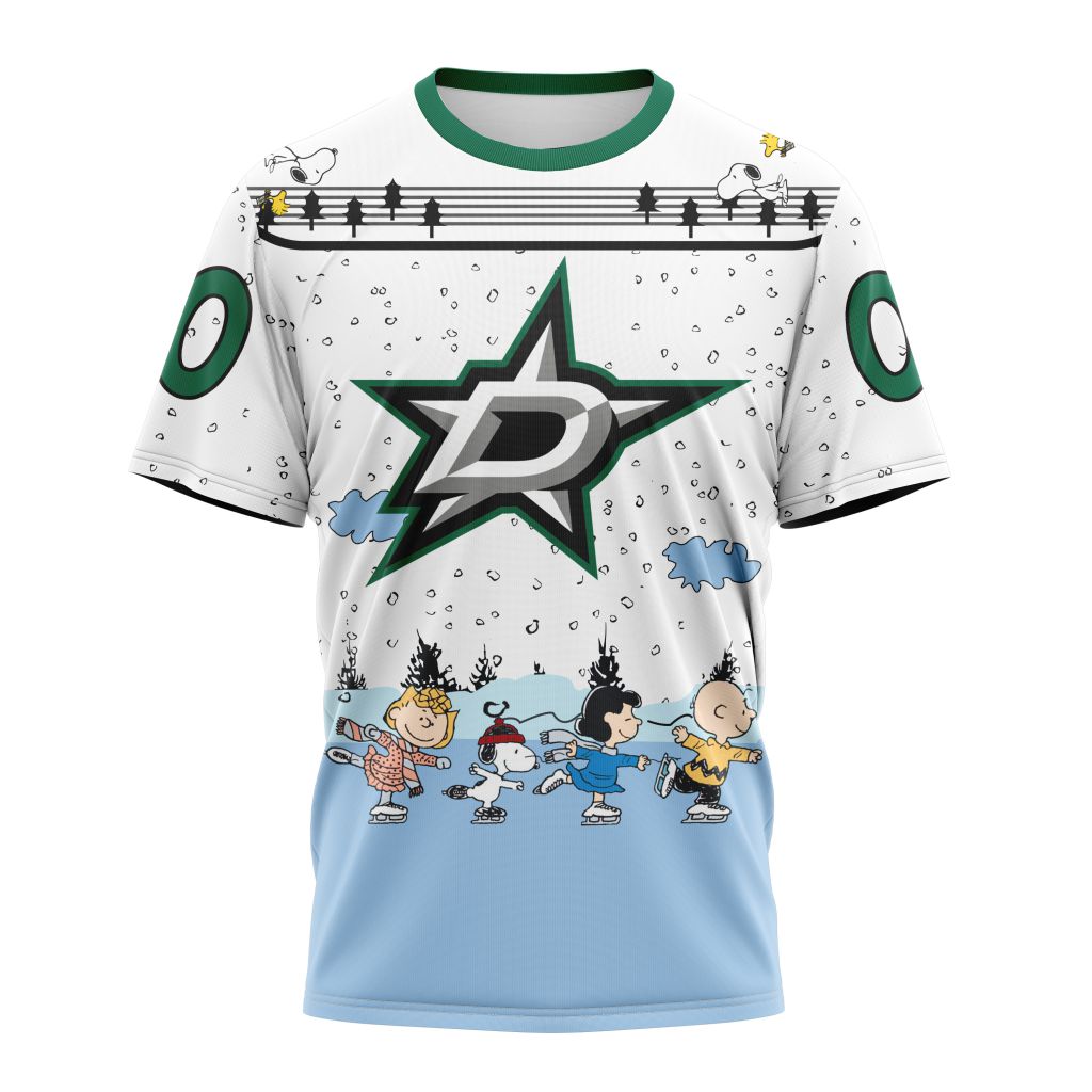 Buildercar - Dallas Stars Special Peanuts Ice Skating Design Style 401 NHL T-shirt