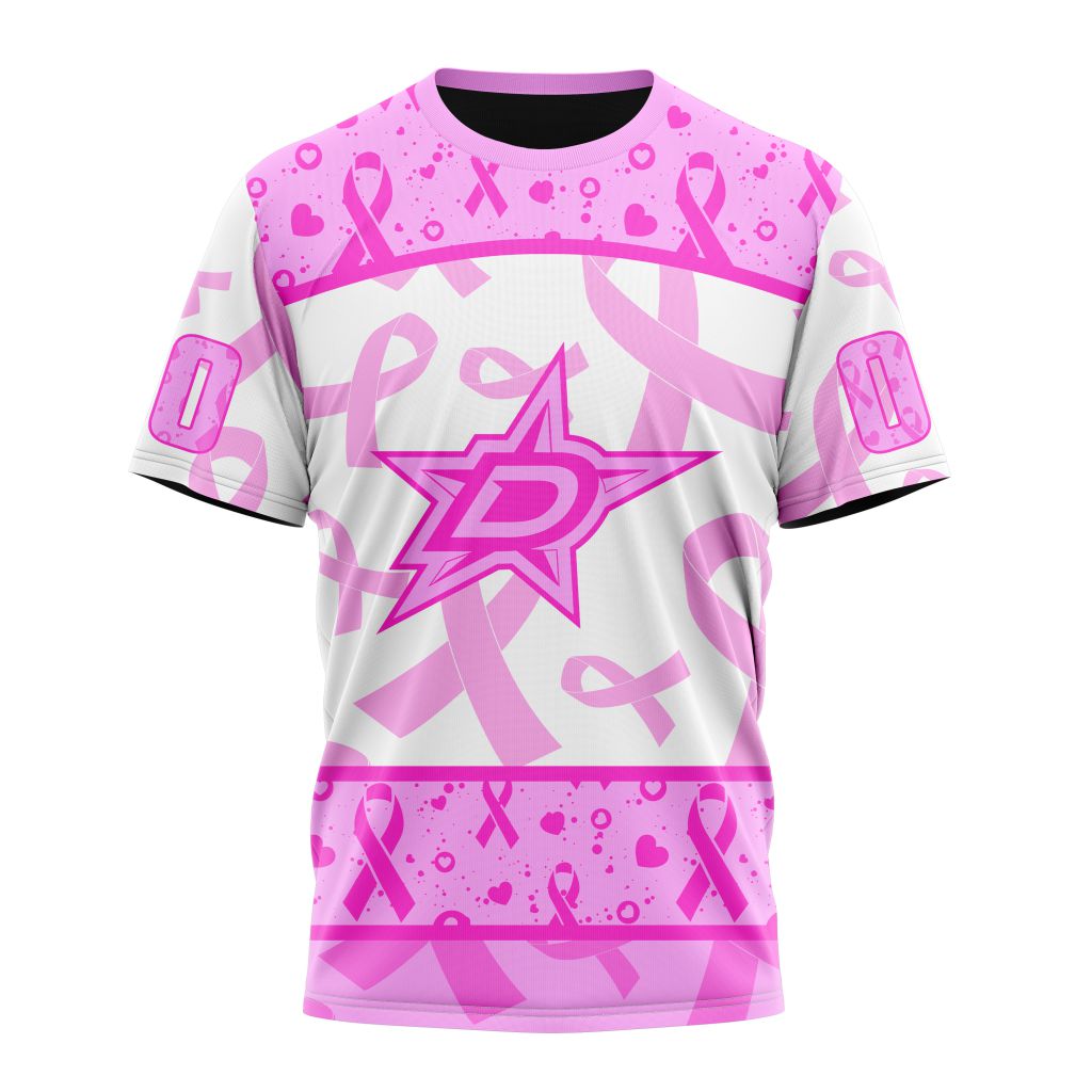 Buildercar - Dallas Stars Special Pink October Breast Cancer Awareness Month Style 302 NHL T-shirt