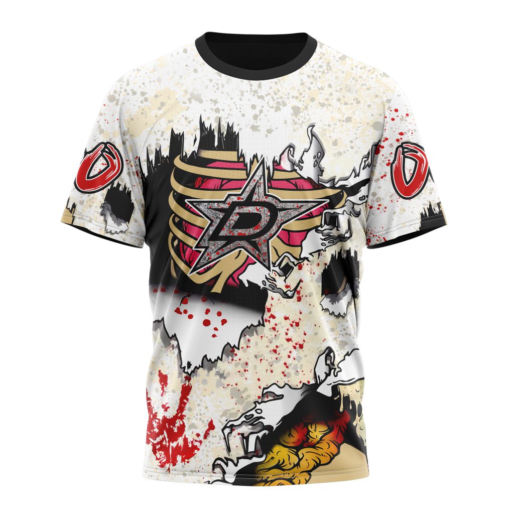 Buildercar - Dallas Stars Special Zombie Style For Halloween Style 304 NHL T-shirt