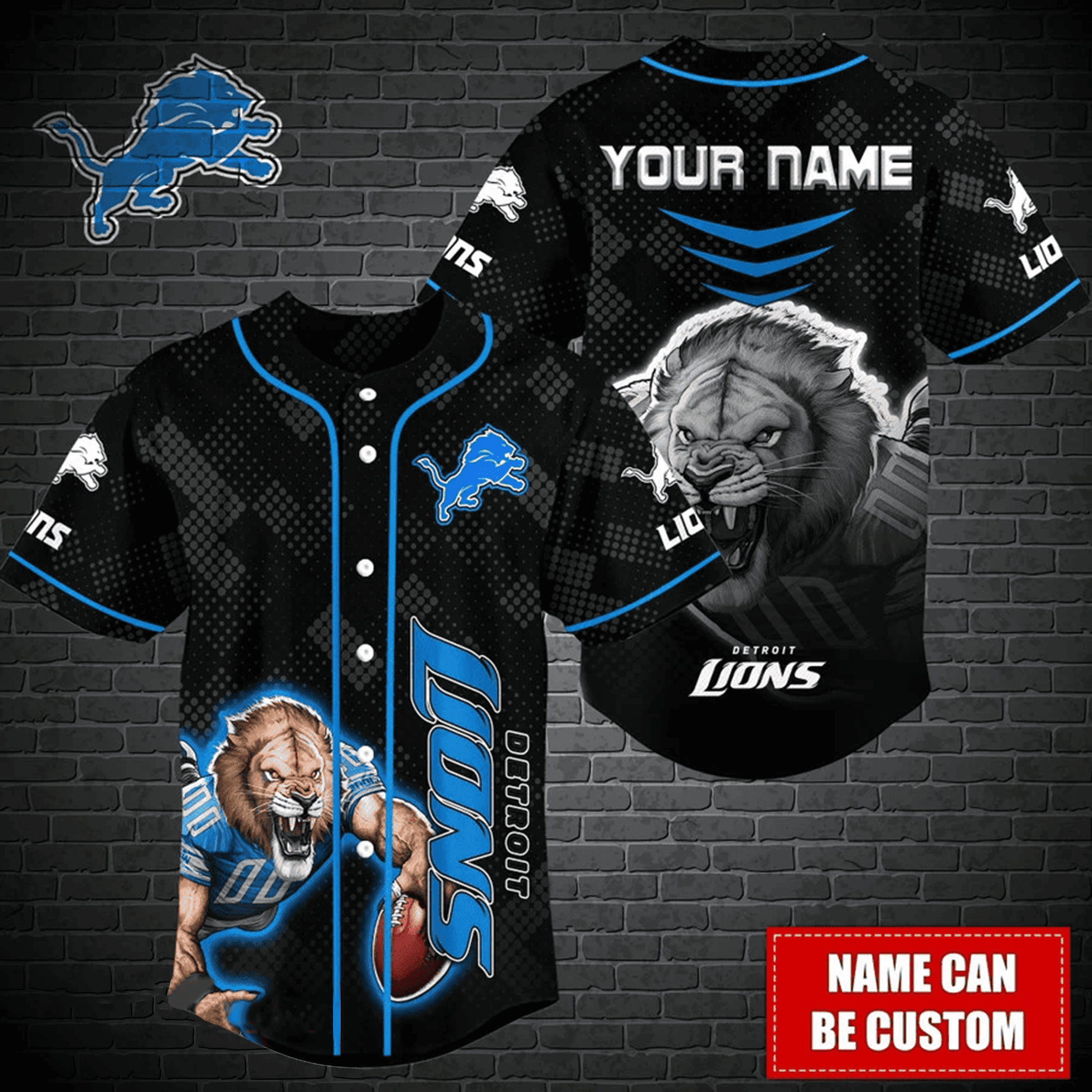 Buildercar - Detroit Lions Personalized Baseball Jersey BG358