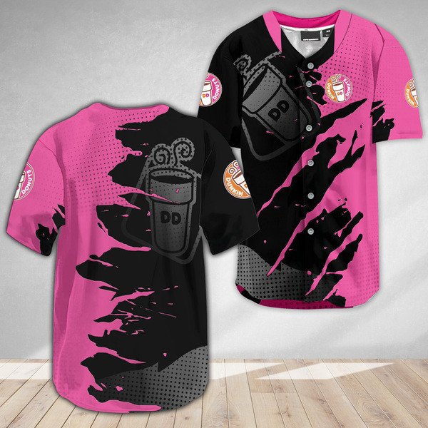 Buildercar - Dunkin Donuts Metal Crack Pattern Baseball Jersey