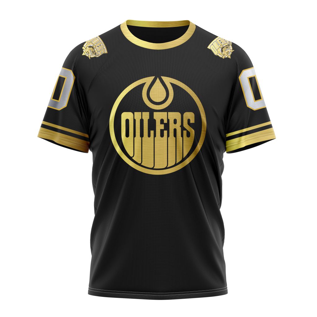 Buildercar - Edmonton Oilers Special Black And Gold Design 01 Personalized Name And Number T-Shirt