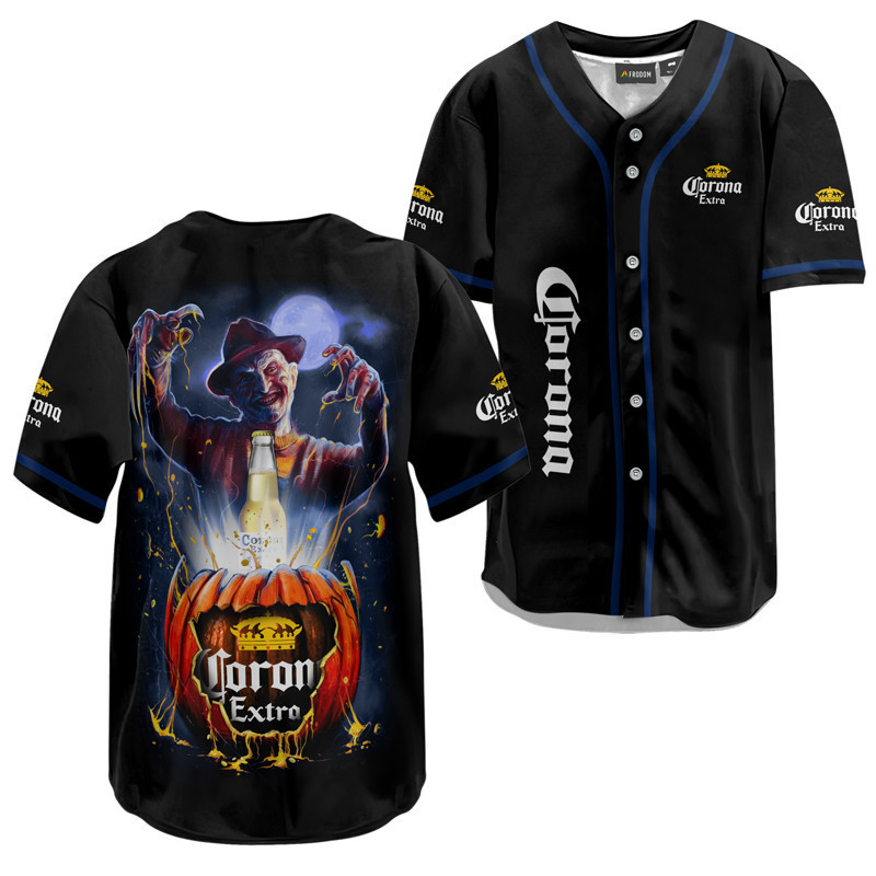Buildercar - Freddy Krueger Corona Extra Halloween Baseball Jersey