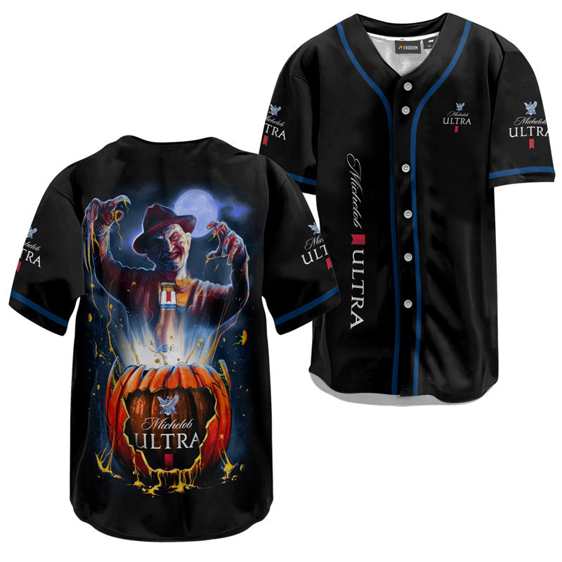 Buildercar - Freddy Krueger Michelob Ultra Halloween Baseball Jersey