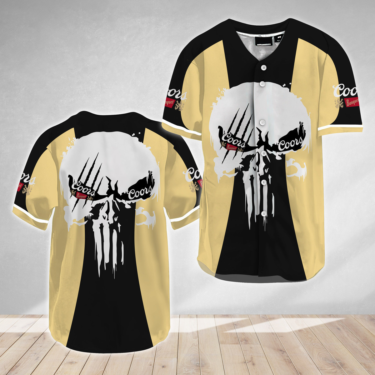 Buildercar - Ghost Head White Skull Coors Banquet Baseball Jersey