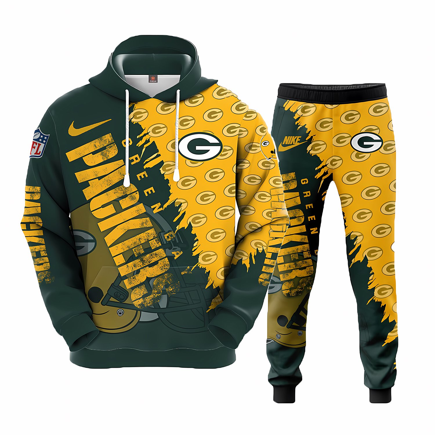 Buildercar - Green Bay Packers NFL Team Sport Hoodie Tracksuit