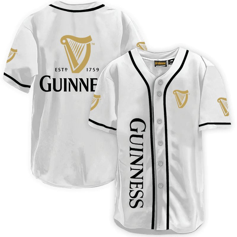 Buildercar - Guinness White Baseball Jersey
