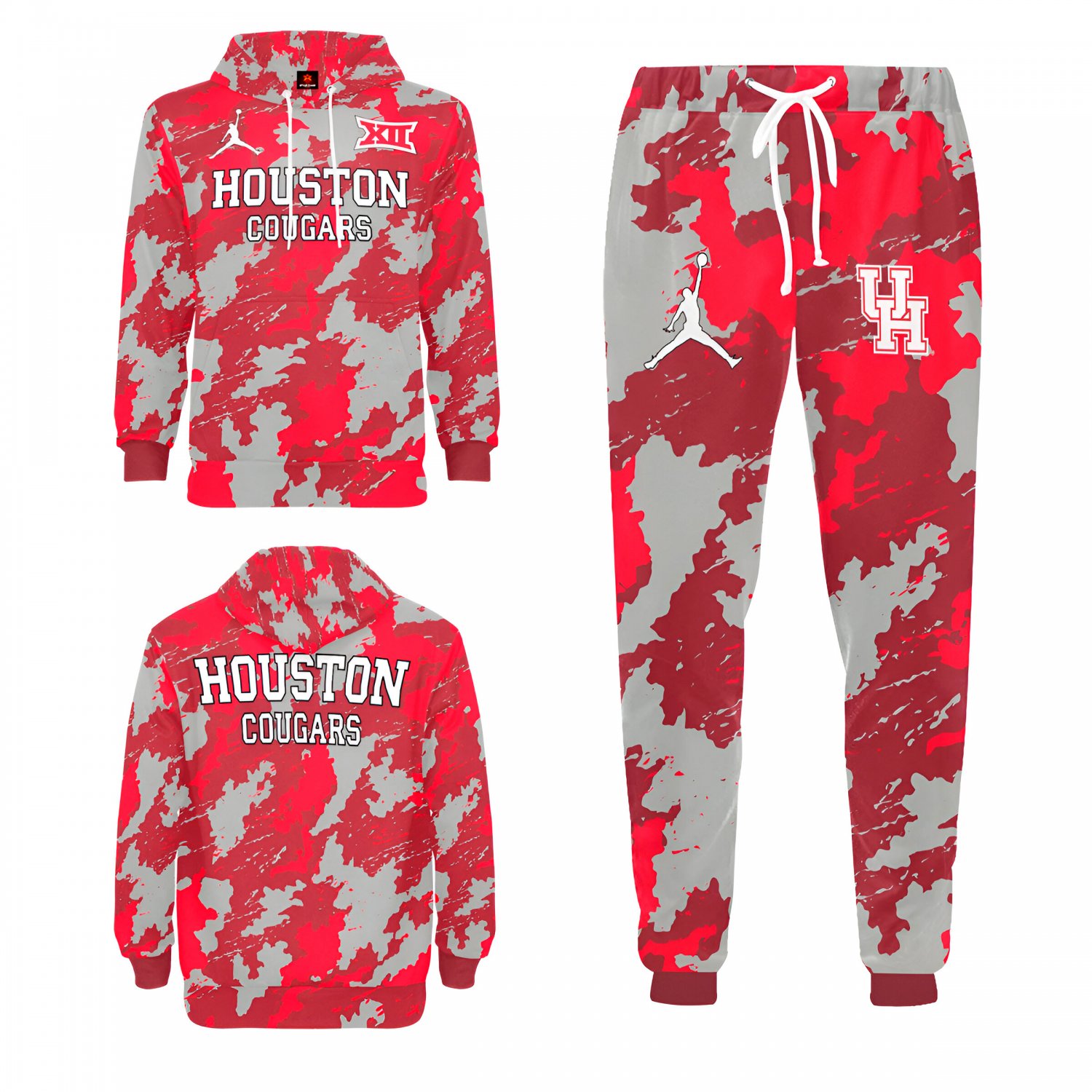 Buildercar - Houston Cougars NCAA Football Team Camouflag Sport Hoodie Tracksuit