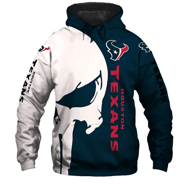 Buildercar - Houston Texans Punisher NFL Unisex 3D Hoodie