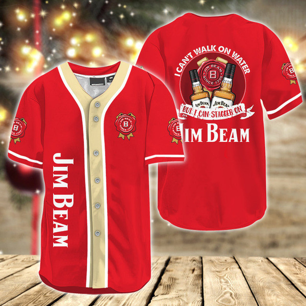 Buildercar - I Can't Walk On Water But I Can Stagger On Jim Beam Baseball Jersey