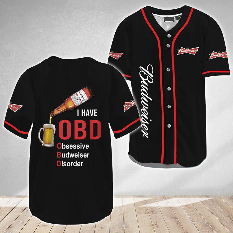Buildercar - I Have Obsessive Budweiser Disorder Baseball Jersey