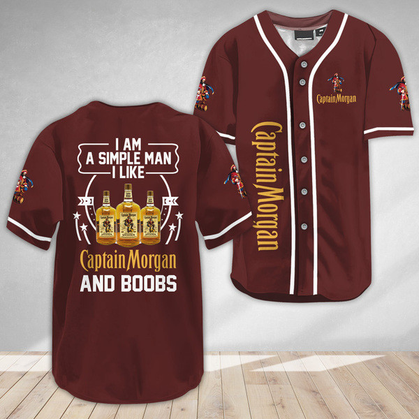 Buildercar - I Like Captain Morgan And Boobs Baseball Jersey
