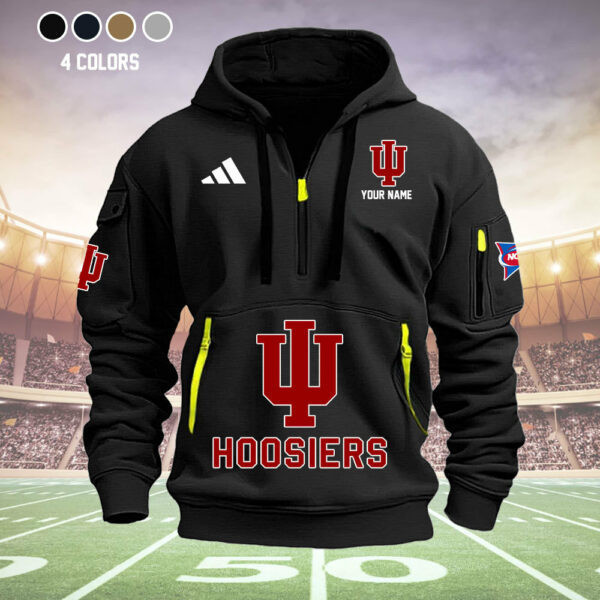 Buildercar - Indiana Hoosiers Quarter Zip Hoodie Style 4
