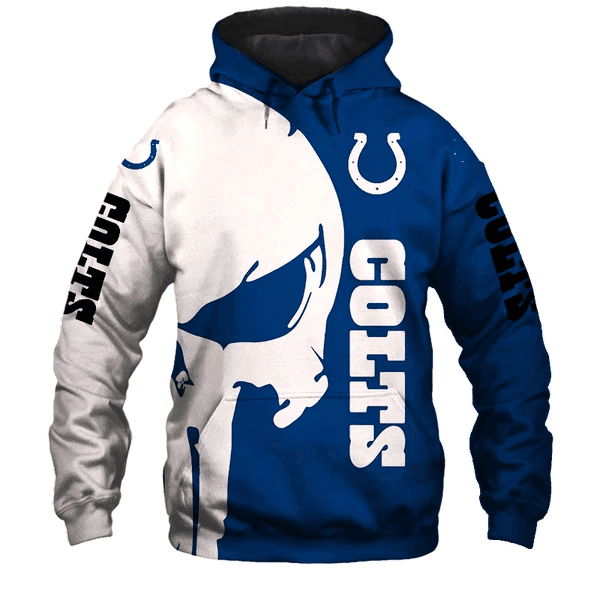 Buildercar - Indianapolis Colts Punisher NFL Unisex 3D Hoodie