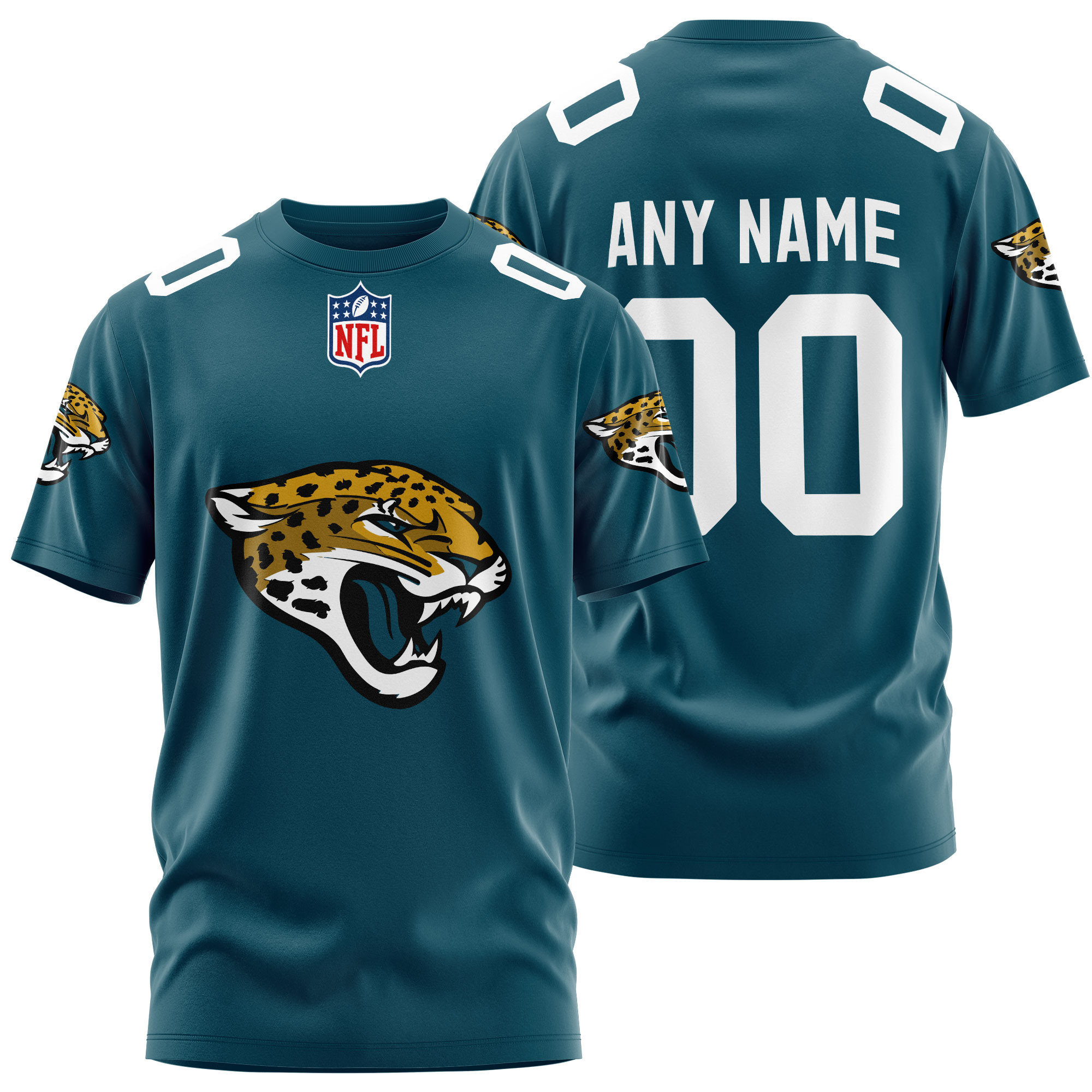 Buildercar - Jacksonville Jaguars Custom Name And Number T-shirt