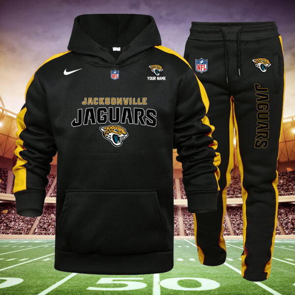 Buildercar - Jacksonville Jaguars NFL Team Sport Black Hoodie Sweatpant Tracksuit