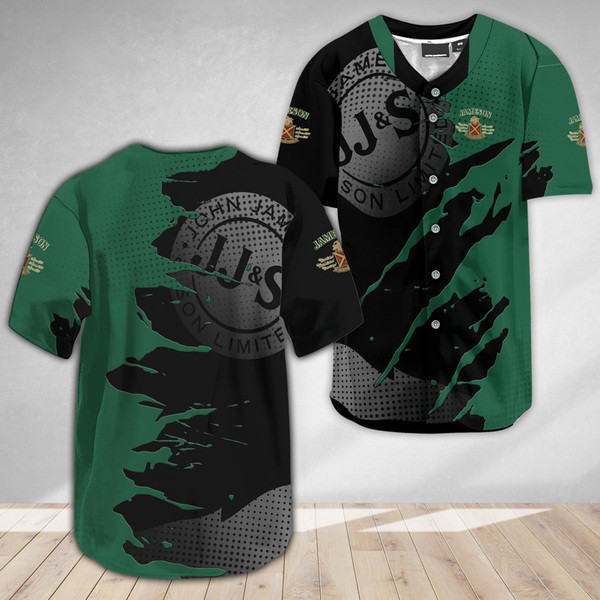 Buildercar - Jameson Whiskey Metal Crack Pattern Baseball Jersey