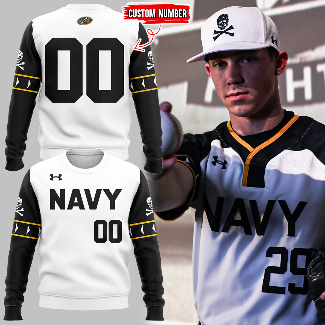 Buildercar - Jolly Rogers Navy Midshipmen Custom NumberT-Shirt Hoodie Suit