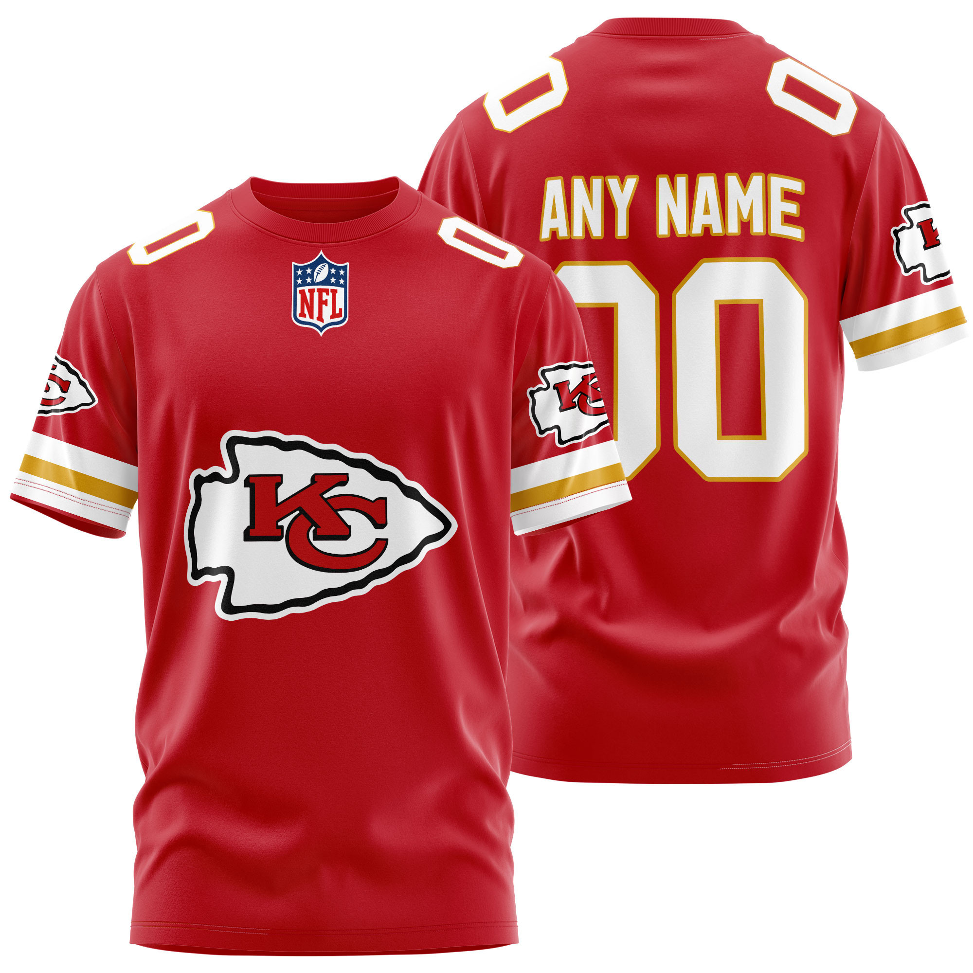 Buildercar - Kansas City Chiefs Custom Name And Number T-shirt