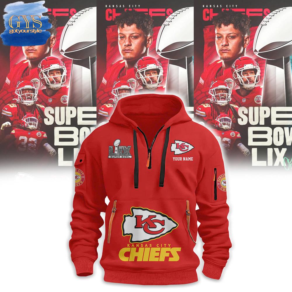 Buildercar - Kansas City Chiefs Super Bowl LIX Quarter Zip Hoodie