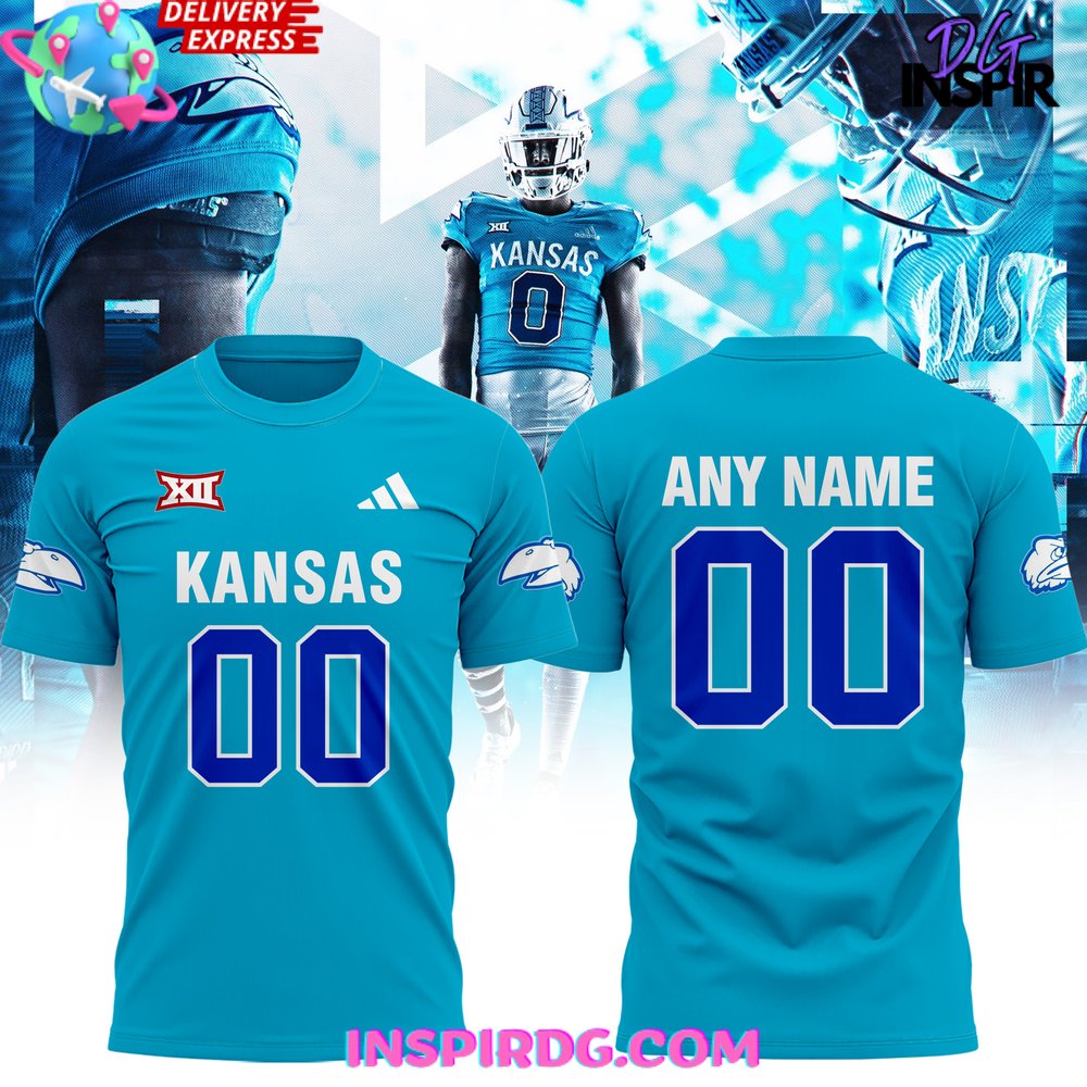 Buildercar - Kansas Jayhawks Football Big XII Blue NHL T-shirt