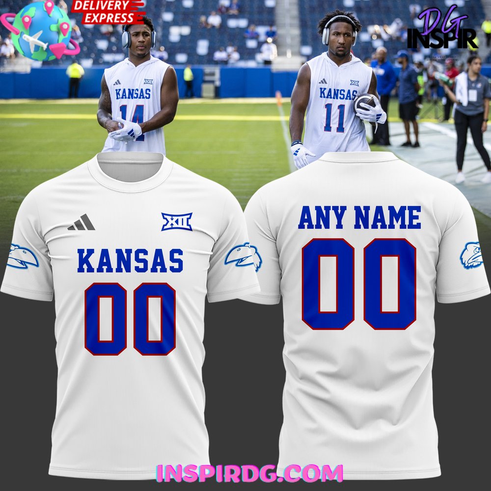 Buildercar - Kansas Jayhawks Football Big XII White NHL T-shirt
