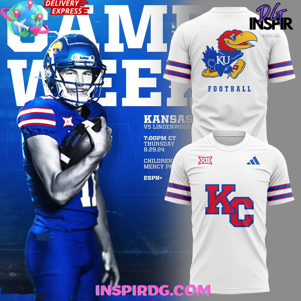 Buildercar - Kansas Jayhawks Football KC 2025 White NHL T-shirt