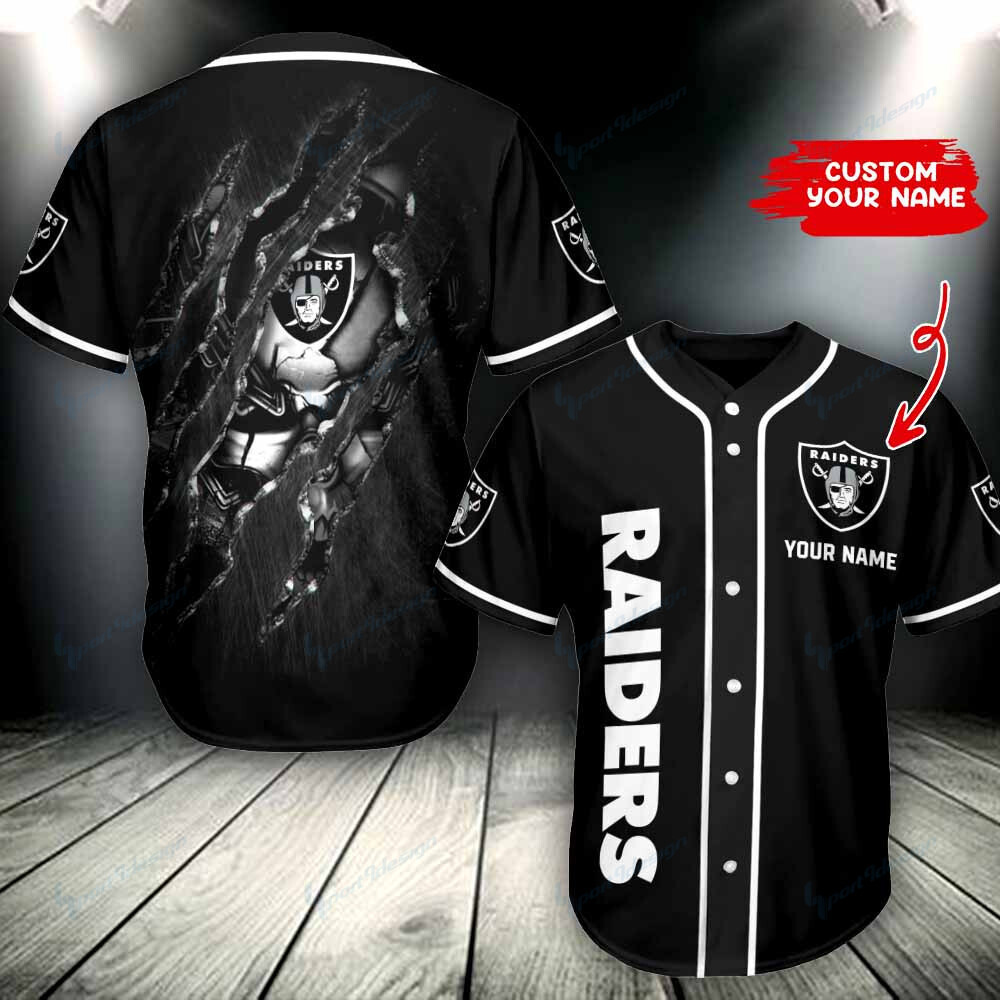 Buildercar - Las Vegas Raiders Personalized Baseball Jersey