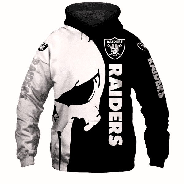 Buildercar - Las Vegas Raiders Punisher NFL Unisex 3D Hoodie